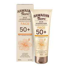 Hawaiian Tropic SPF 50 Silk Hydration Face Sunscreen UVA/B Fragrance Free 100ml