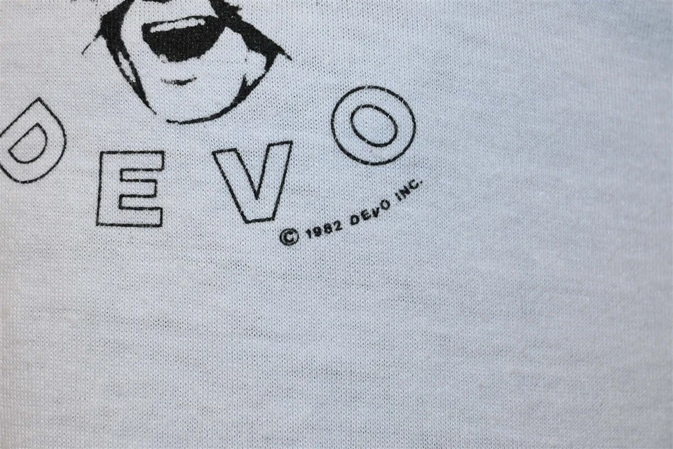 vintage 80s OH NO IT'S DEVO NEW WAVE 1982 ROCK RINGER JERSEY t-shirt MEDIUM M - Image 3 of 4