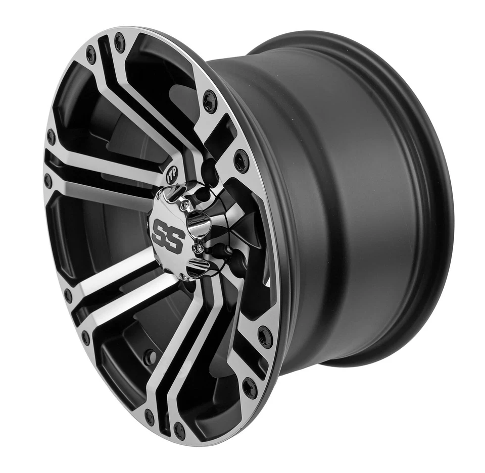 ITP SS212 ALLOY WHEEL MACHINED 12"x 7" (5+2) Machined w/Black 4 x 110mm - Image 2 of 4