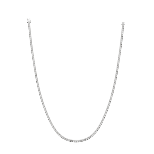 Juego milagroso collar tenis moissanita real redondo de 1,93 quilates chapado en oro de 14 k - Imagen 3 de 18