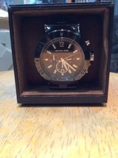 Michael Kors Chronograph Gloss Black Ceramic Oversized Watch- MK8225