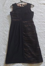 adrianna papell dress Women Size 4,black  14 Inch Waist, Sleeveless, Polyester