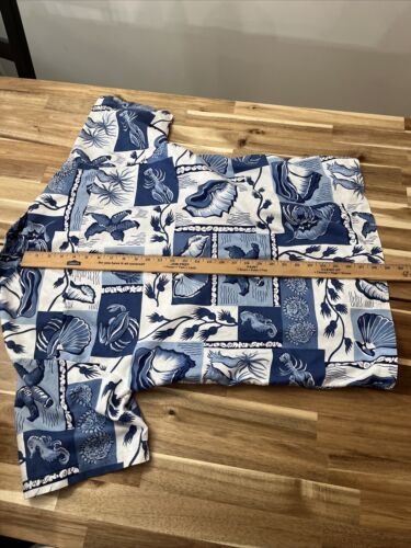 Vintage Waltah Clarke’s Blue White Hawaiian Shirt Men’s Size XL - Picture 11 of 11