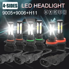 9005 9006 H11 LED Combo Headlight High Low Beam Bulb Fog Light Kit White 6000K
