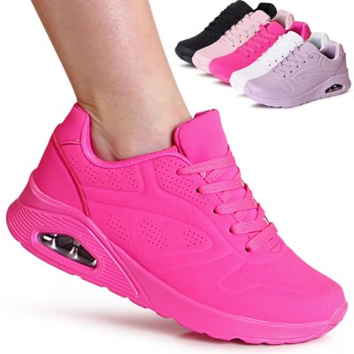 Damen Keil Sneaker Plateau Turnschuhe Keilabsatz Sportschuhe Halbschuhe