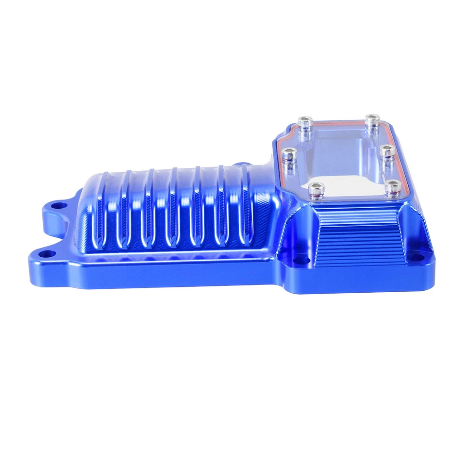 Cubiertas superiores de motor de transmisión azules para Harley 08-17 Dyna Softail Breakout FXDB Foto 4 de 4