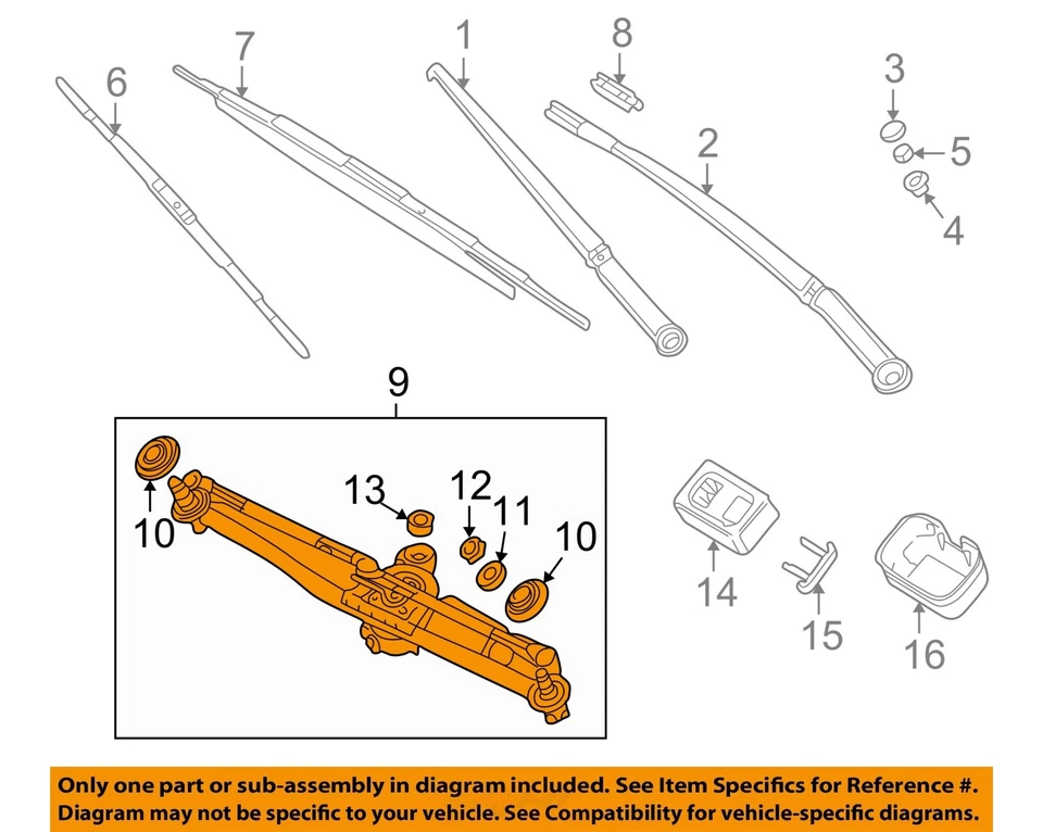 Used Windshield Wiper Linkage fits: 2004 Bmw 330I Grade A - Image 3 of 4