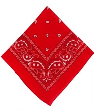Western Cowboy Bandana Red 20" Costume Party Accessory Neckerchief Brand 1 Piece