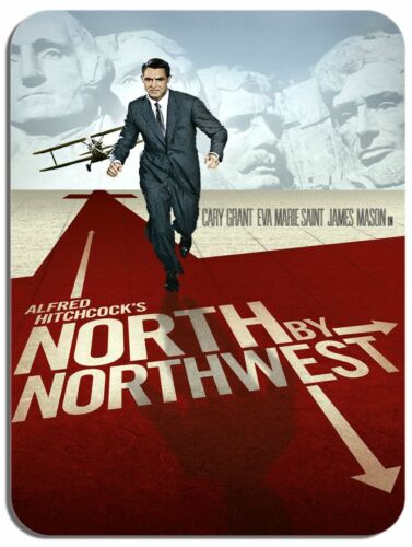 North by northwest 1959 Mouse Mat. Vintage Film Movie Poster Quality Mouse Pad - Afbeelding 1 van 1