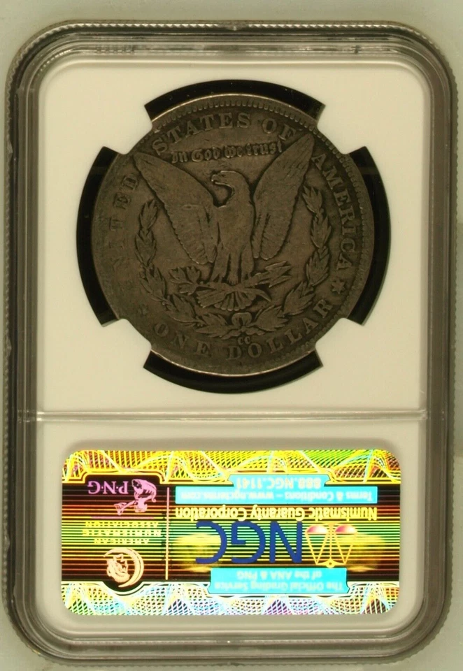 1892-CC Morgan Silver Dollar NGC VG 8, Scarce coin. - Image 2 of 4