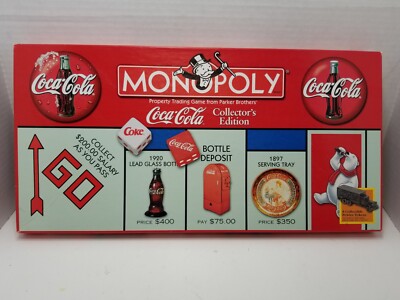 Vintage Coca-Cola Monopoly Collector's Edition 1999 Incomplete For