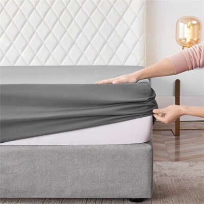 Modern Solid Solor Fitted Sheet Elastic Band Fixed Antifouling Portable Sheets