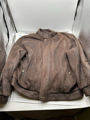 Vtg Wilsons Adventure Bound Brown Leather Bomber Flight Jacket Coat Mens XL EUC