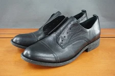 Kork-Ease Rori Oxford Shoe Womens 8.5 US Black Leather Cap Toe Slip On Casual