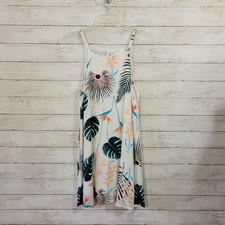 Umgee Floral Sleeveless Dress - White and Green Size Medium