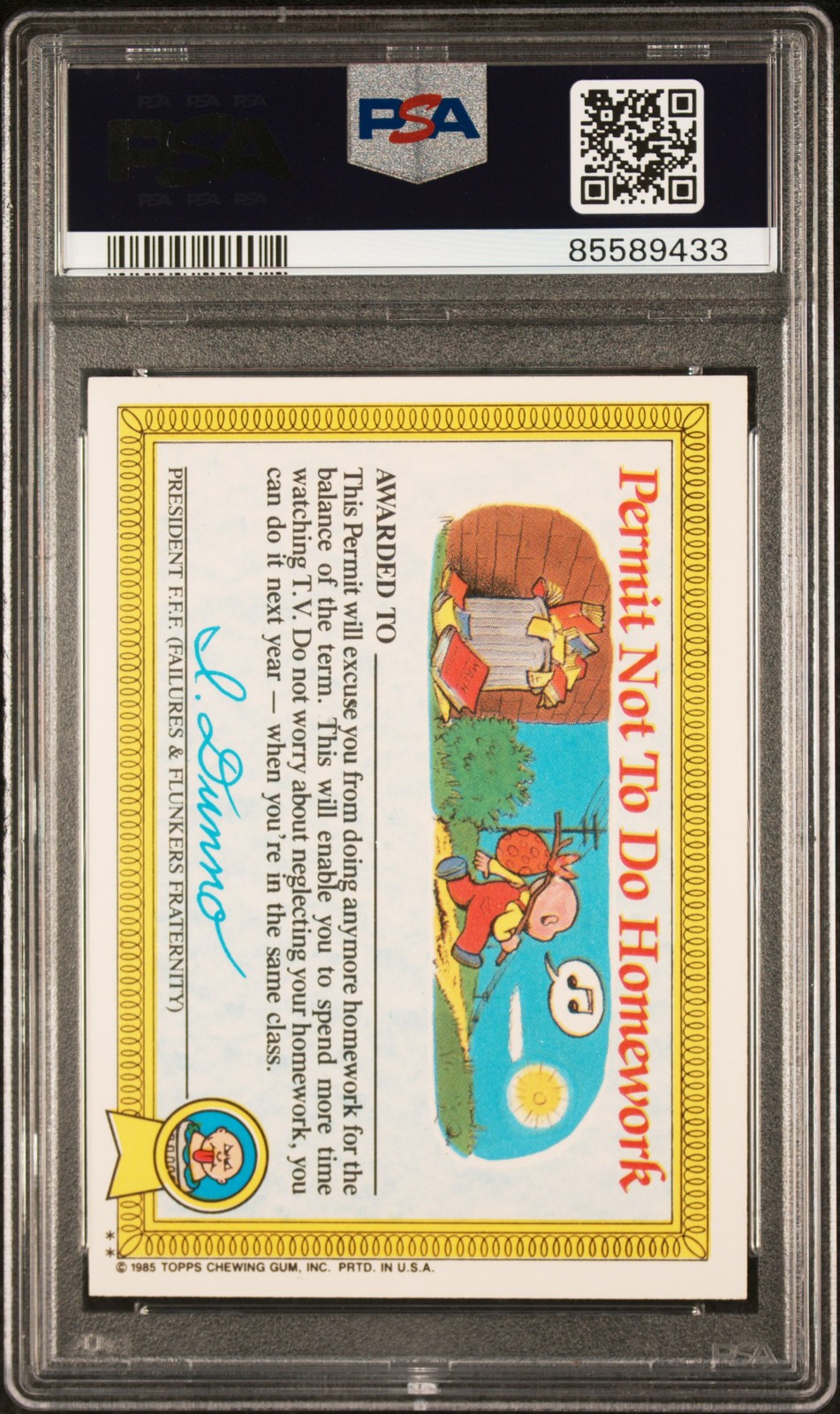 1985 Topps Garbage Pail Kids Series 1 #12b Hairy Mary PSA 9 Pop 81 Glossy view 2
