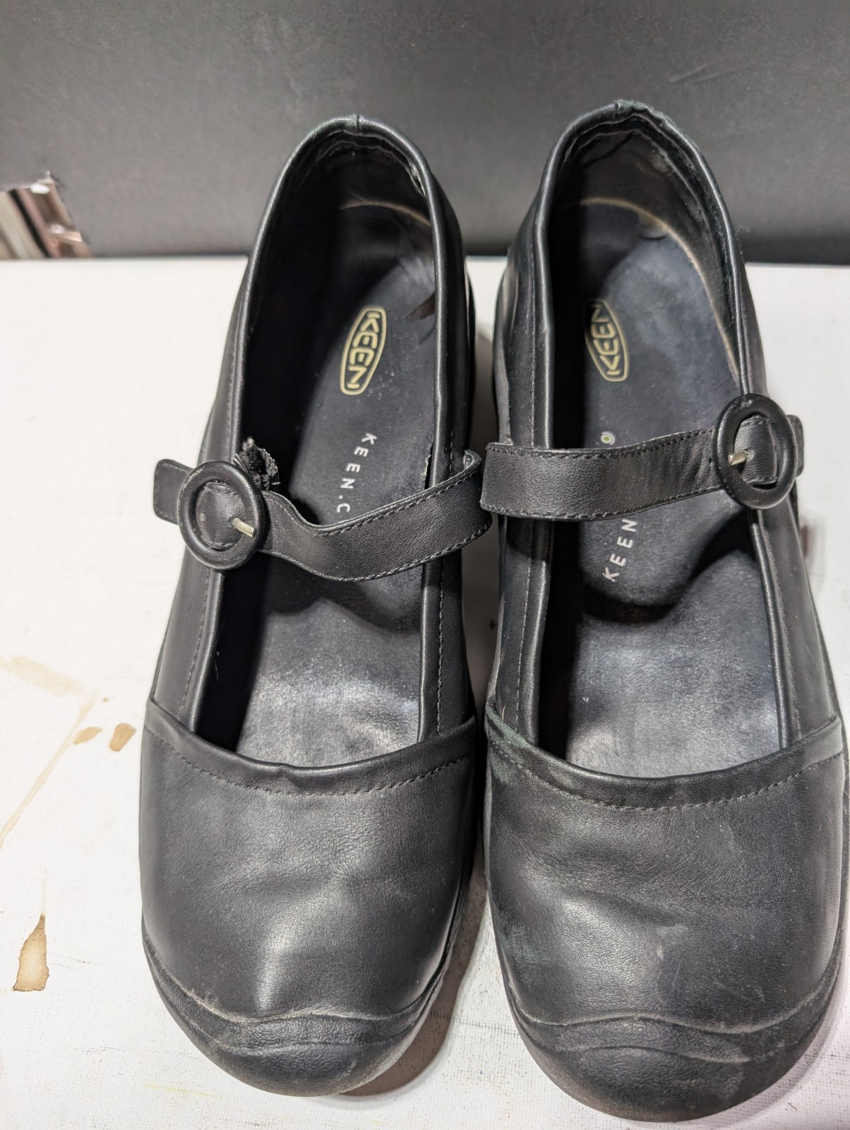 Scarpe slip on Keen Siena 10 Mary Jane in pelle e tela nere da donna