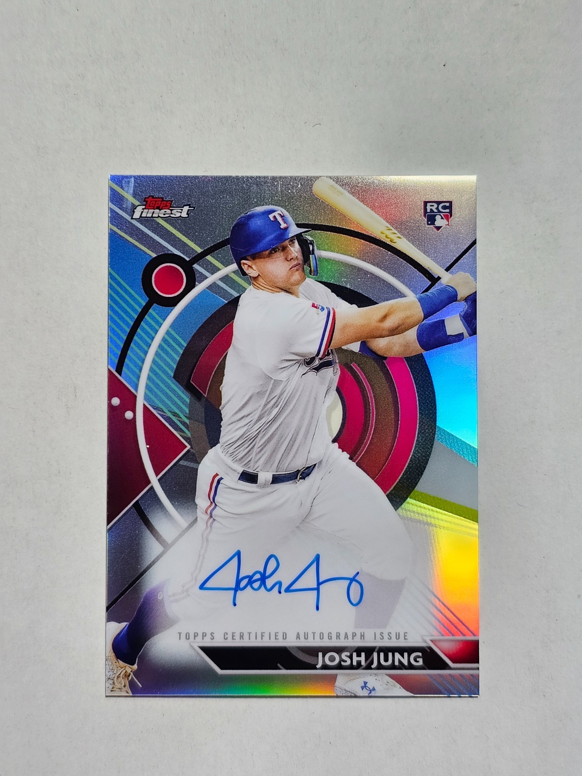 2023 Topps Finest Baseball Josh Jung RC Rookie On Card Autograph Auto #FA-JJ