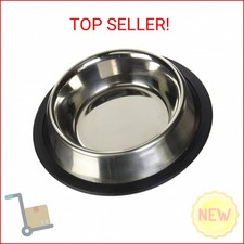 Loving Pets Stainless Steel Non-Tip Dog Bowl Heavy Duty No Spill Dog Bowl with