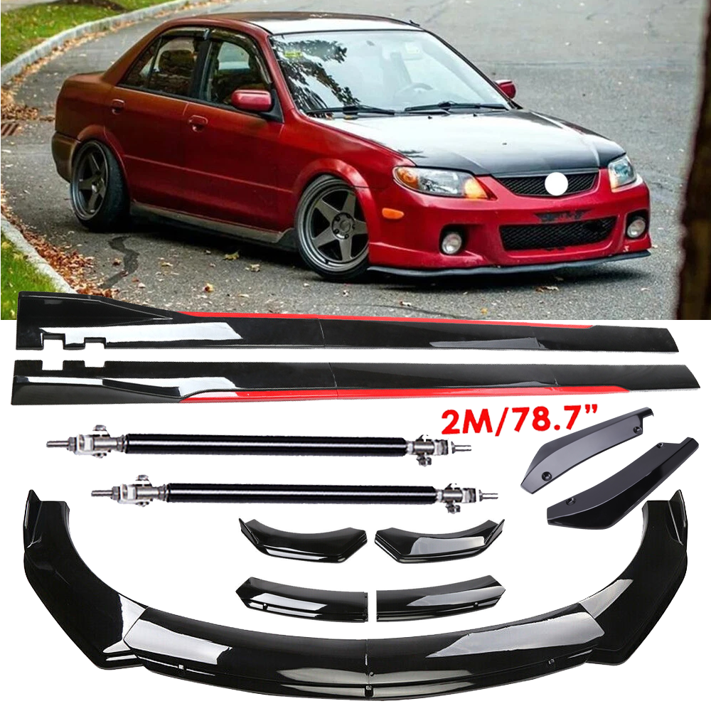 For Mazda Protege Front Bumper Lip Side skirt Rear lip Glossy