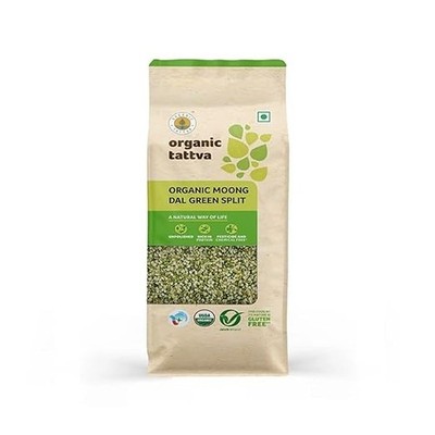 Organic Tattva, Organic Green Moong Dal Split - 500 Gram | Gluten Free | Select