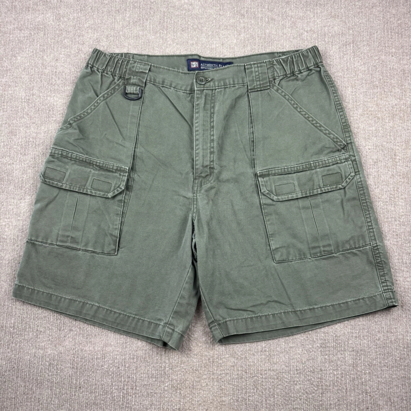 Faded Glory Hiker Shorts Mens 34 Green Cargo Gorpcore Y2K Hiking Camp Short
