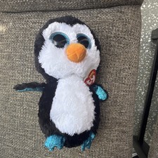 Ty Beanie Boos Waddles Penguin Plush Black White Blue 3 Years Toy