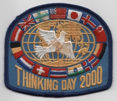 Patch Girl Scouts Thinking Day 2000 Scouts Around World GSC Dove Flags 4x3''