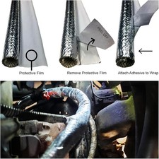 1/4" ID Self-Closed Aluminized Sleeve Heat Shield Protection Sleeve for Hose 78"