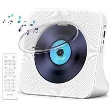 Desktop CD Player with Dual HiFi Speaker, Bluetooth, Remote Control,LCD Display