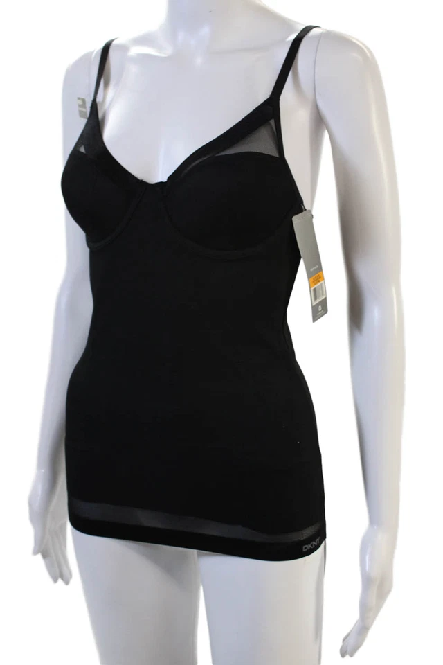 DKNY Womens Underwire Layered Smoothing Tank Top Black Size S - Image 2 of 4