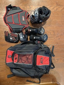 ATA Taekwondo Sparring Gear Set Youth Size 7 Helmet Chest Guard Bag Complete