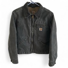 Vintage Carhartt Detroit Jacket Women s WJ097 PTL Faded Petrol Grey Sz Small