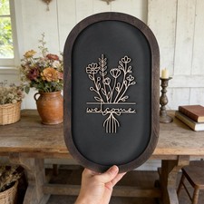 Welcome Sign for Front Porch, 3D Farmhouse Welcome Decor Rustic Wood Door Sig...