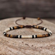 4mm White Jade  Tiger Eye Beads Gemstone Healing Dainty Women Men Bracelet Gift