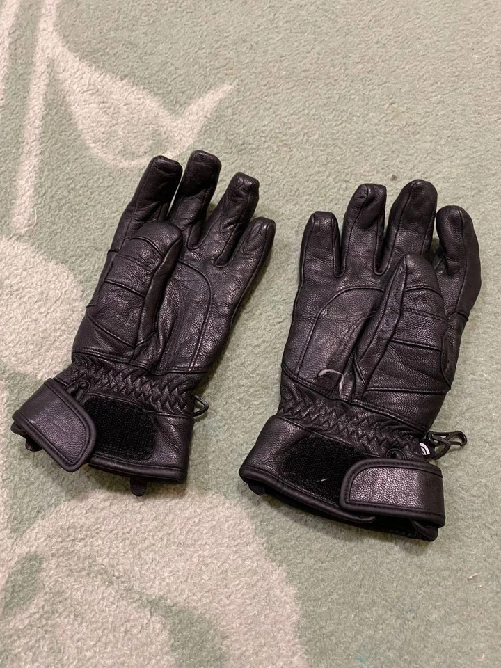 The North Face 女式皮革手套黑色 VGC M 冬季户外 90 年代 Y2K 罕见 — 第 2/4 张图片