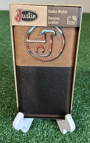 Leather Wallet Justin Rodeo RFID Blocking Bi-Fold, New | eBay
