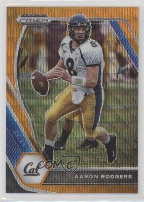 2021 Panini Prizm Draft Picks Orange Wave Prizm 39/75 Aaron Rodgers #15 7xr