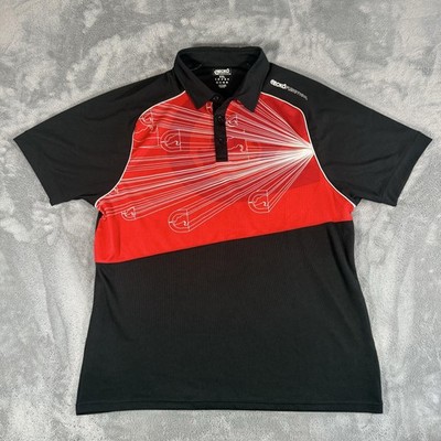 Vintage Ecko Function Polo Shirt Mens 2XL Black Red Mesh Activewear Unltd. Y2K