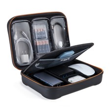 USA Gear Travel Tech Case 9 inch with Cable Organizer, 3 Removeable Pouches