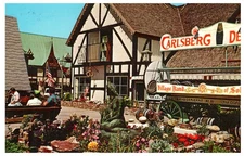 Vintage Solvang CA Scandinavian Village 1970 Danish Mermaid Postcard