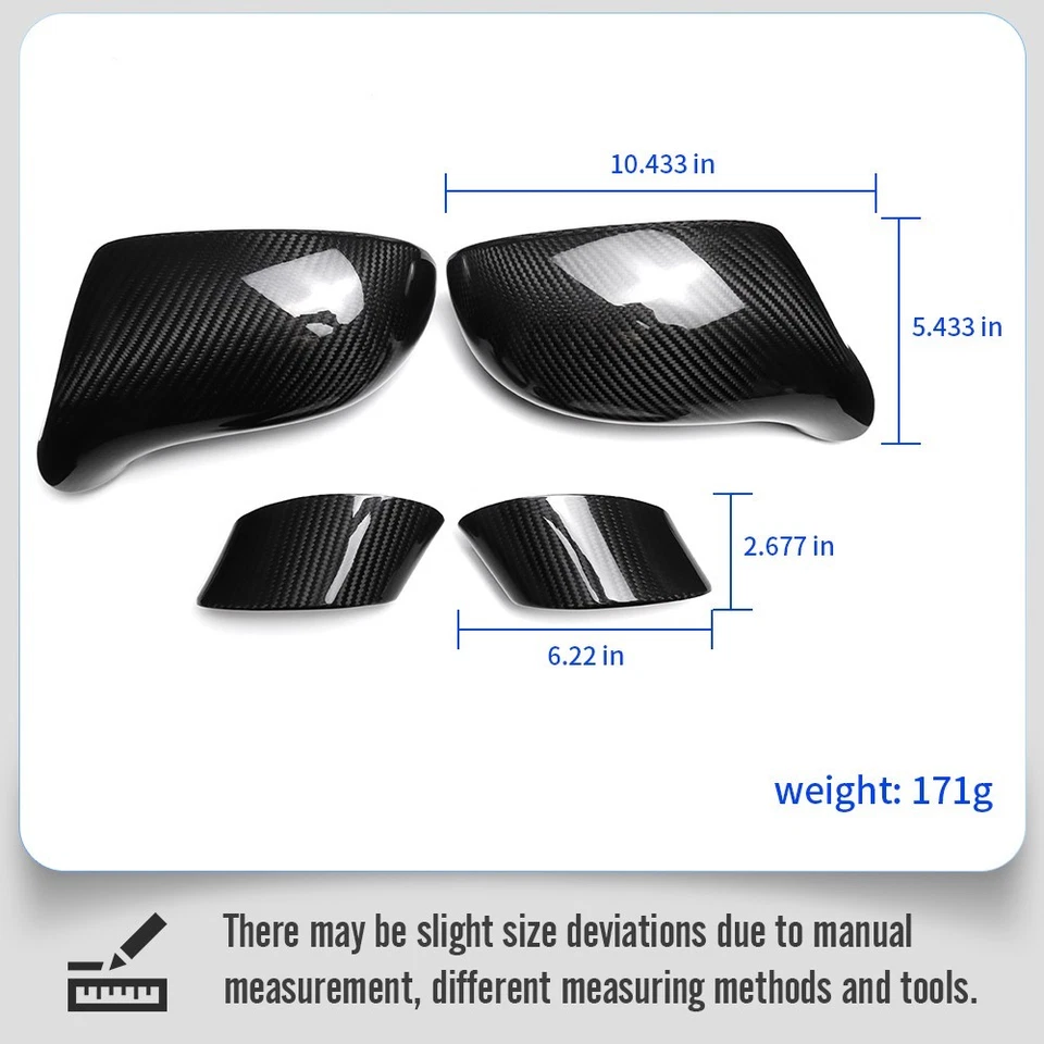 Cubierta de espejo retrovisor lateral de carbono real para Chevy Corvette C6 ZR1 Z06 427 2005-13 Foto 3 de 4