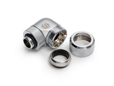 Bitspower Silver Shining Advanced Rotary G1/4'' 90-Degree Multi-Link Adapter 16mm