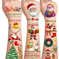 150 Pcs Christmas Tattoos for Kids - Stocking 8.26x 5.9 Inch, Colorful