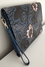 Image of TED BAKER Tote Bag Blue Floral Print Large Shopper Handbag NEW
