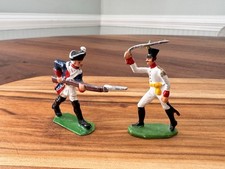 2 Vintage Lead Toy Soldier Miniatures French British Napoleonic War Infantry
