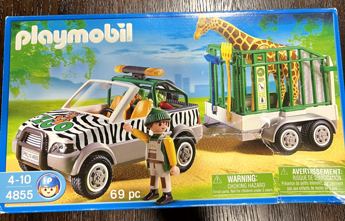 Playmobil 4855 Zoo Playset Vehicle with Trailer - 100% Compl