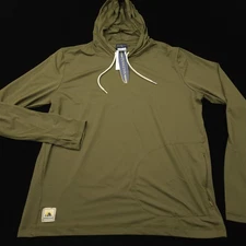 Pendleton Performance Hoodie -L- ARMY GREEN Stretch Rashguard -Drawstring -surf