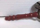Antique Victorian Baby Rattle Wood Leather 4 Jingle Sleigh Bells 5 1/2" — photo 4