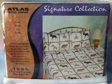 Signature Collection 4 Piece 100 Flannel Full Sheet Set- Moose Bear